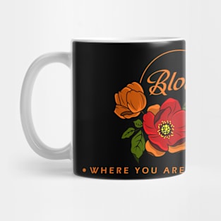 Flowers with orange Leaves Mug